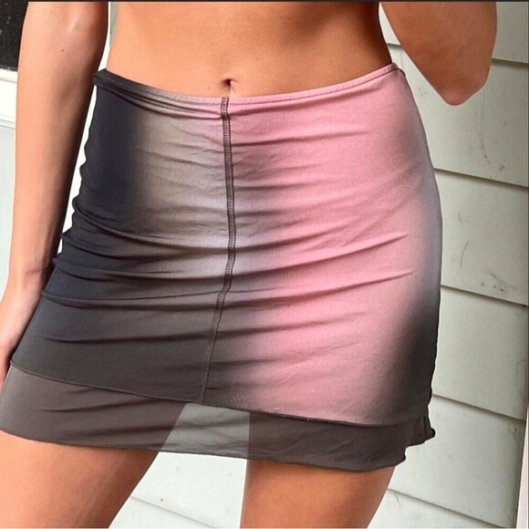 NWT Paloma Wool Cow Morchis Gradient Layered Miniskirt Women Size Medium - Picture 1 of 8